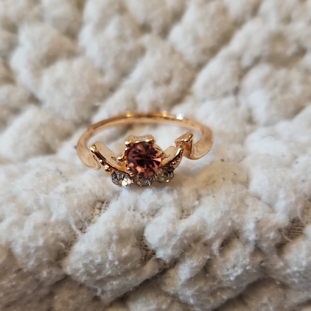 Mod Lily Faux Rose Gold Ruby CZ Ring